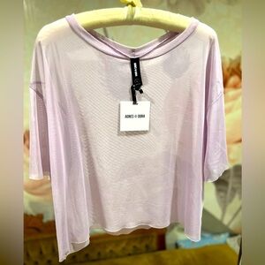 Agnes & Dora lilac purple mesh tee shirt, medium